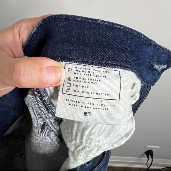 AYR Womens Size 25 High Rise Ankle Slit Jean Stretch Skinny Whiskered Denim Blue - Picture 9 of 12